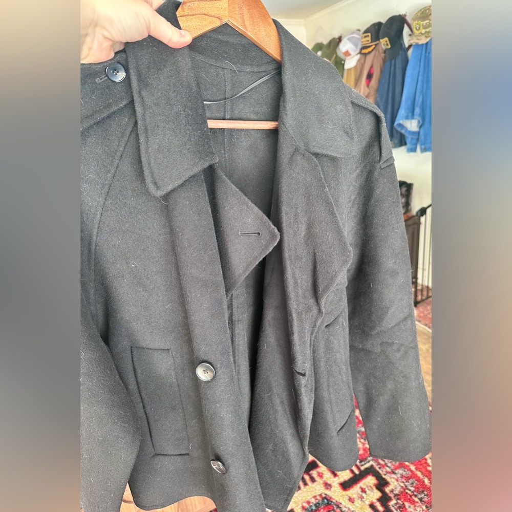 Zara Black Pea Coat for Women - Picture 7 of 9